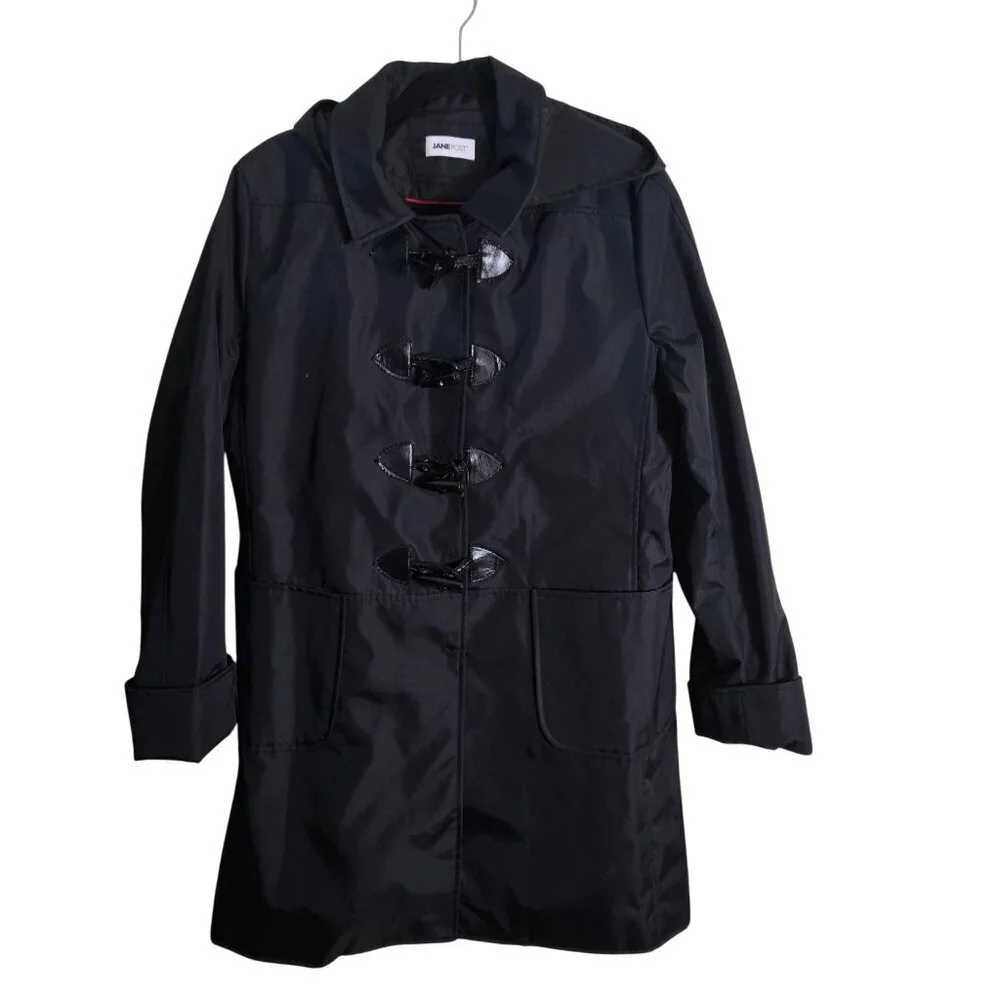 Jane Post NWT(Deadstock/Flawed) Exclusively Neiman Marcus Black Raincoat Size L